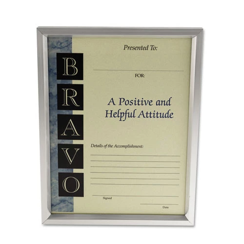 Universal UNV76853 8.75 In. X 11.25 In. Easel Back Plastic Document Frame - Metallic Silver - Image 4