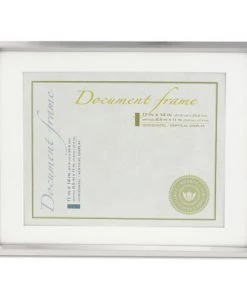 Universal UNV76854 11.25 In. X 14.5 In. Easel Back Plastic Document Frame - Metallic Silver