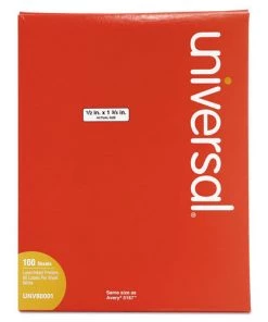 Universal UNV80001 Inkjet/Laser 0.5 In. X 1.75 In. Labels - White (100 Sheets/Box, 80/Sheet)