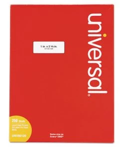 Universal UNV80120 Inkjet/Laser 1 In. X 2.63 In. Labels - White (250-Sheet/Pack 30-Piece/Sheet)