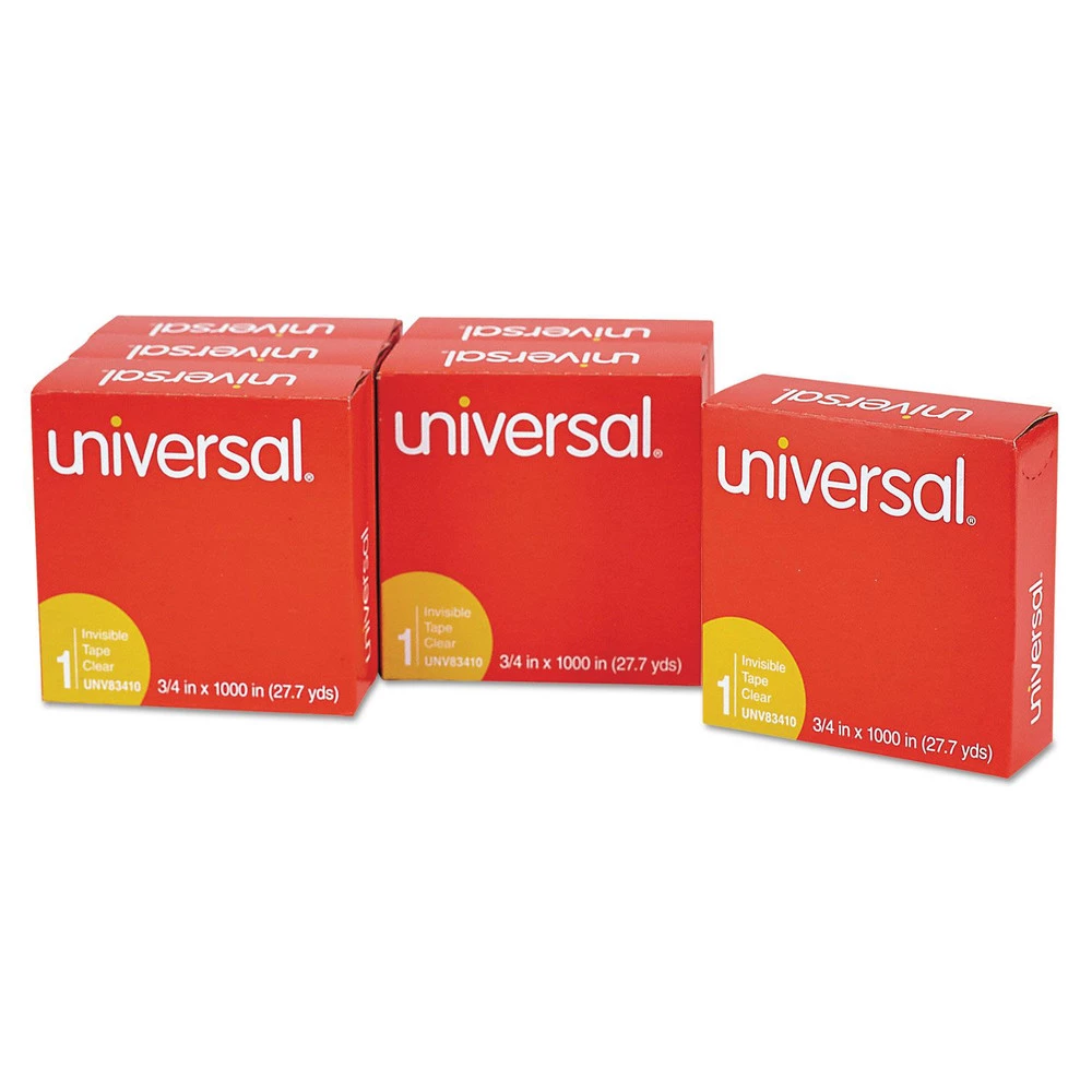 Universal UNV83410 1 In. Core 0.75 In. X 83.33 Ft. Invisible Tape - Clear (6 Rolls/Pack) - Image 4