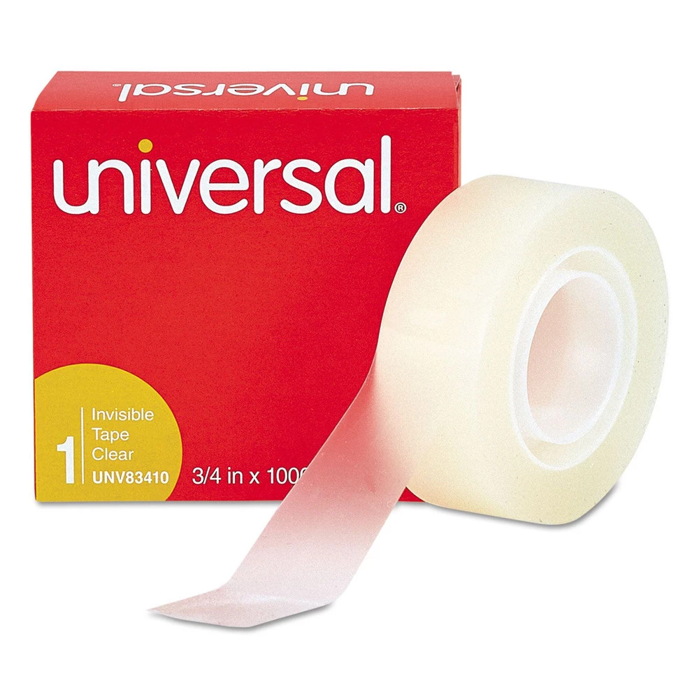 Universal UNV83410 1 In. Core 0.75 In. X 83.33 Ft. Invisible Tape - Clear (6 Rolls/Pack) - Image 5