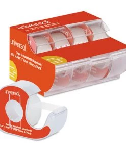 Universal UNV83504 0.75 In. X 25 Ft., 1 In. Core, Invisible Tape With Handheld Dispenser - Clear (4/Pack)