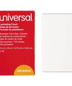 Universal UNV84642 5 Mil 3.75 In. X 2.25 In. Laminating Pouches - Matte Clear (100-Piece/Box)