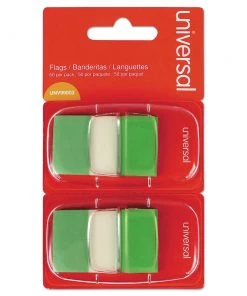 Universal UNV99003 1 In. X 1.75 In. Page Flags - Green (100/Pack)