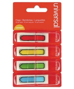 Universal UNV99004 0.5 In. X 1.75 In. Page Flags - Assorted Colors (140/Pack)