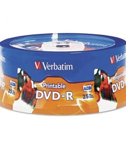Verbatim 96191 4.7 GB 16x DVD-R Recordable Discs In Spindle - White (25/Pack)