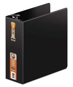 Wilson Jones W384-54BPP Heavy-Duty 3 Ring 4 In. Capacity 11 In. X 8.5 In. D-Ring View Binder With Extra-Durable Hinge - Black